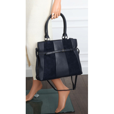 Torebka damska kuferek A4 elegancka do pracy włoska marka MC371 Granatowa