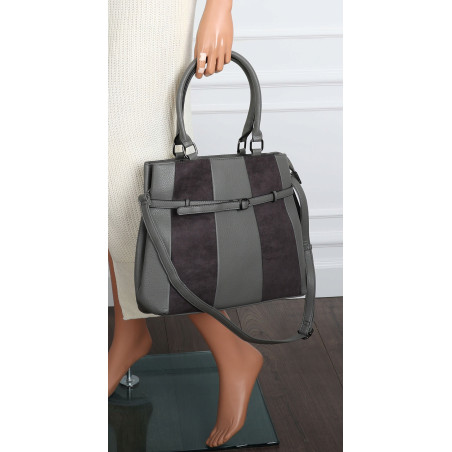 Torebka damska kuferek A4 elegancka lekka do pracy włoska marka MC371 Szara