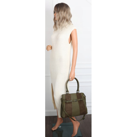 Torebka damska kuferek A4 elegancka do pracy włoska marka MC371 Zielona