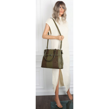 Torebka damska kuferek A4 elegancka do pracy włoska marka MC371 Zielona