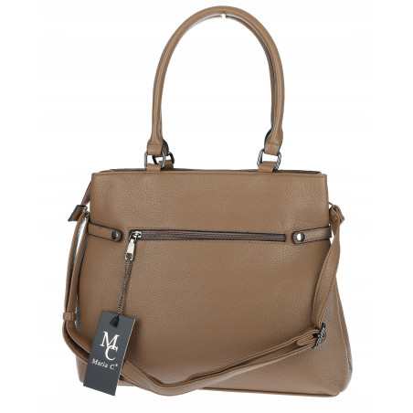 Torebka damska kuferek A4 elegancka do pracy włoska marka MC371 Brązowa