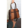 Torebka damska kuferek A4 elegancka do pracy włoska marka MC371 Brązowa