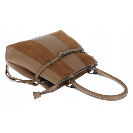 Torebka damska kuferek A4 elegancka do pracy włoska marka MC371 Brązowa