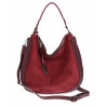 Torebka damska shopper worek zamsz A4 elegancka lekka torba CC6632 Bordowa