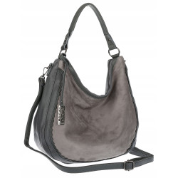 Torebka damska shopper worek zamsz A4 elegancka lekka torba CC6632 Szara