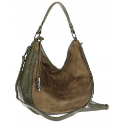 Torebka damska shopper worek zamsz A4 elegancka lekka torba CC6632 Zielona