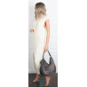 Torebka damska shopper worek zamsz A4 elegancka lekka torba CC6632 Szara