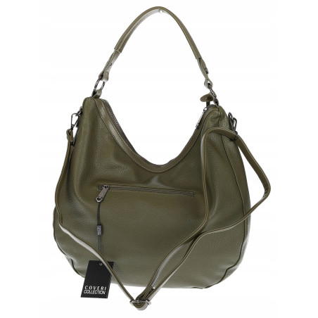 Torebka damska shopper worek zamsz A4 elegancka lekka torba CC6632 Zielona