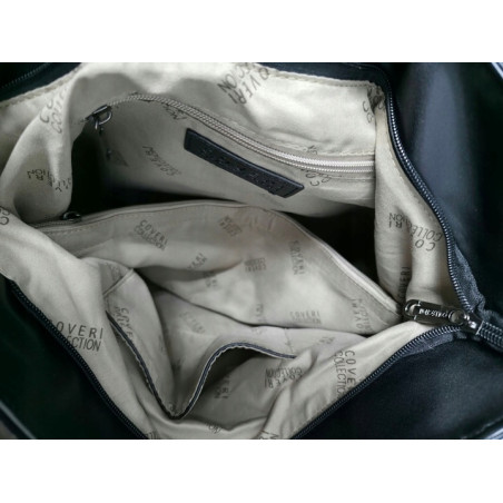 Torebka damska shopper worek zamsz A4 elegancka lekka torba CC6632 Czarna