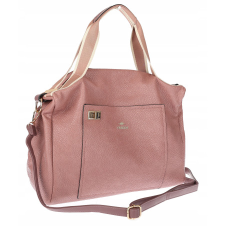 Torebka Damska Shopper Listonoszka na Ramię włoska marka CH3320 Różowa