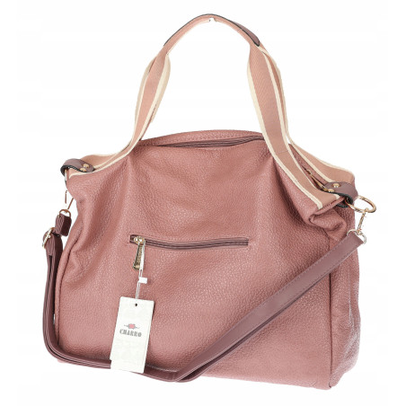 Torebka Damska Shopper Listonoszka na Ramię włoska marka CH3320 Różowa