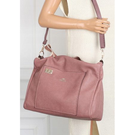 Torebka Damska Shopper Listonoszka na Ramię włoska marka CH3320 Różowa