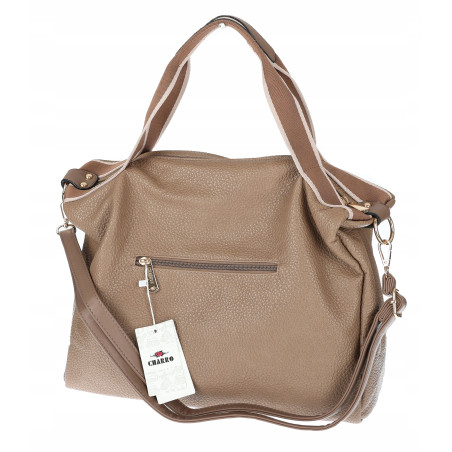 Torebka Damska Shopper Listonoszka na Ramię włoska marka CH3320 Beżowa