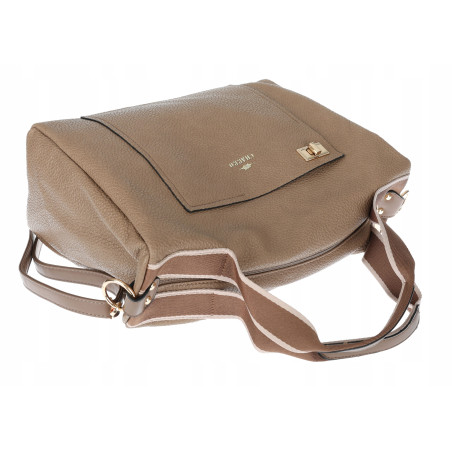 Torebka Damska Shopper Listonoszka na Ramię włoska marka CH3320 Beżowa