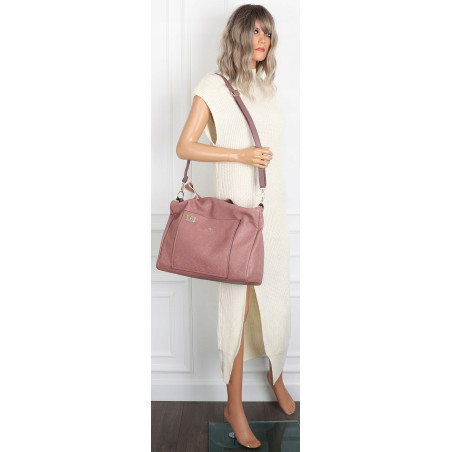 Torebka Damska Shopper Listonoszka na Ramię włoska marka CH3320 Różowa