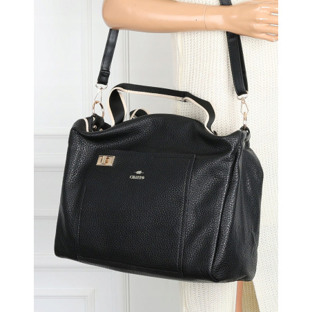 Torebka Damska Shopper Listonoszka na Ramię włoska marka CH3320 Czarna