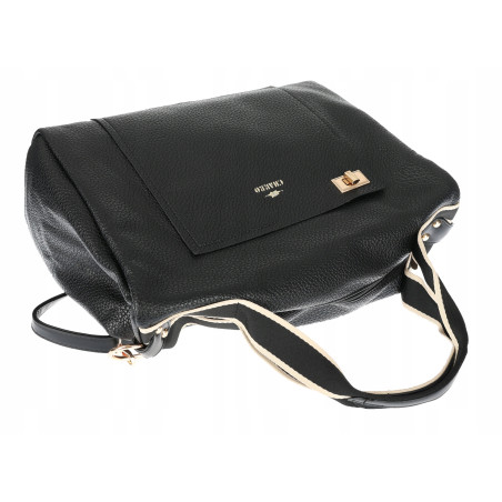 Torebka Damska Shopper Listonoszka na Ramię włoska marka CH3320 Czarna