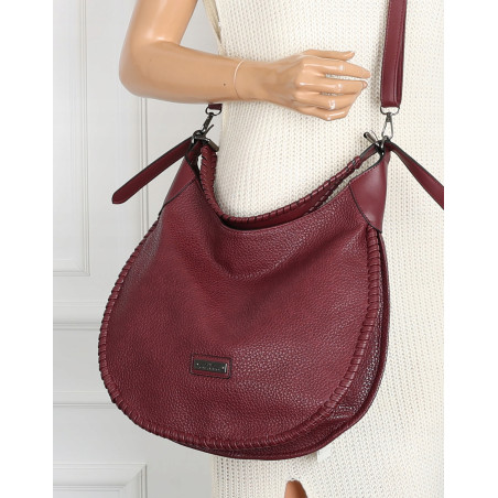 Torebka Damska Worek shopper włoska marka CHARRO pojemna CH5528 Bordowa