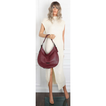 Torebka Damska Worek shopper włoska marka CHARRO pojemna CH5528 Bordowa