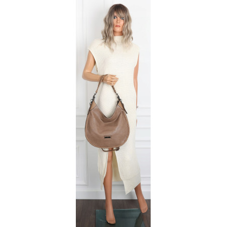 Torebka Damska Worek shopper włoska marka CHARRO pojemna CH5528 Beżowa