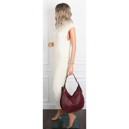 Torebka Damska Worek shopper włoska marka CHARRO pojemna CH5528 Bordowa