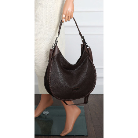 Torebka damska worek shopper torba na ramię modna pojemna CH5528 Czekoladowa
