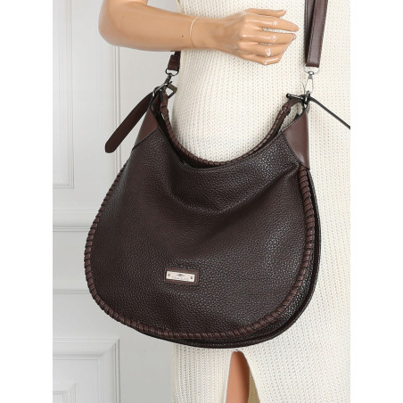 Torebka damska worek shopper torba na ramię modna pojemna CH5528 Czekoladowa