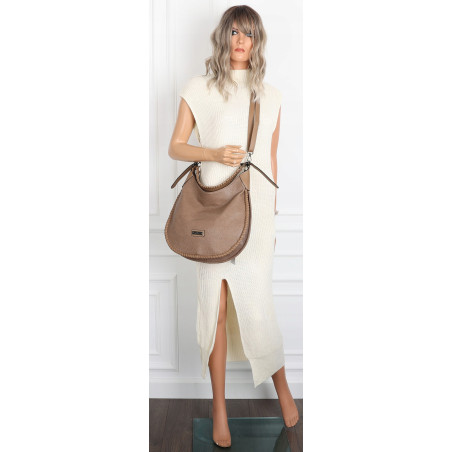 Torebka Damska Worek shopper włoska marka CHARRO pojemna CH5528 Beżowa