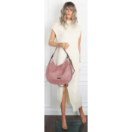 Torebka Damska Worek shopper włoska marka CHARRO pojemna CH5528 Różowa