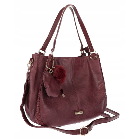 Torebka Damska Shopper włoska marka CHARRO Pojemna A4 Torba CH6626 Bordowa