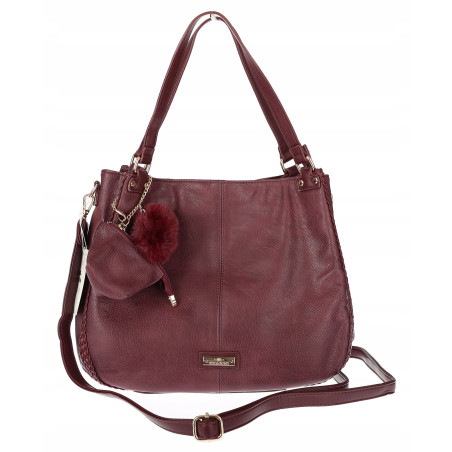 Torebka Damska Shopper włoska marka CHARRO Pojemna A4 Torba CH6626 Bordowa
