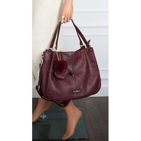 Torebka Damska Shopper włoska marka CHARRO Pojemna A4 Torba CH6626 Bordowa