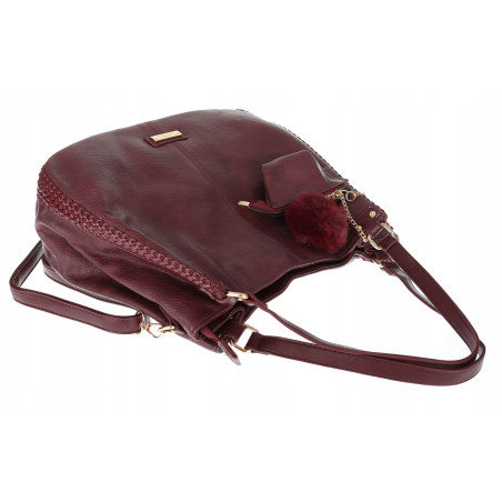 Torebka Damska Shopper włoska marka CHARRO Pojemna A4 Torba CH6626 Bordowa