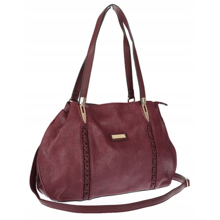Torebka Damska Shopperka włoska marka CHARRO Pojemna A4 CH7719 Bordowa