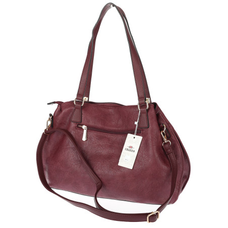 Torebka Damska Shopperka włoska marka CHARRO Pojemna A4 CH7719 Bordowa