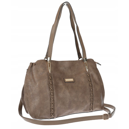 Torebka Damska Shopperka włoska marka CHARRO Pojemna A4 CH7719 Beżowa