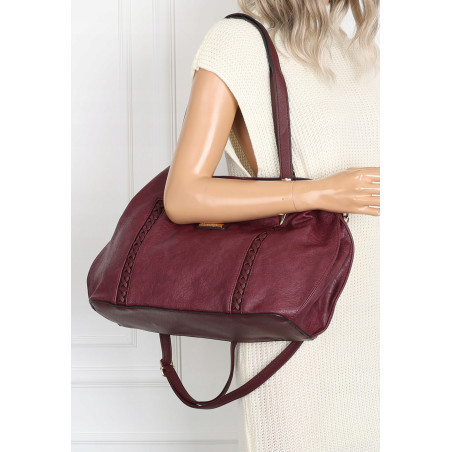 Torebka Damska Shopperka włoska marka CHARRO Pojemna A4 CH7719 Bordowa