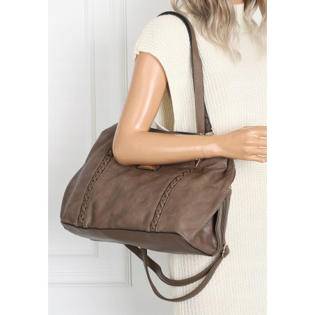 Torebka Damska Shopperka włoska marka CHARRO Pojemna A4 CH7719 Beżowa