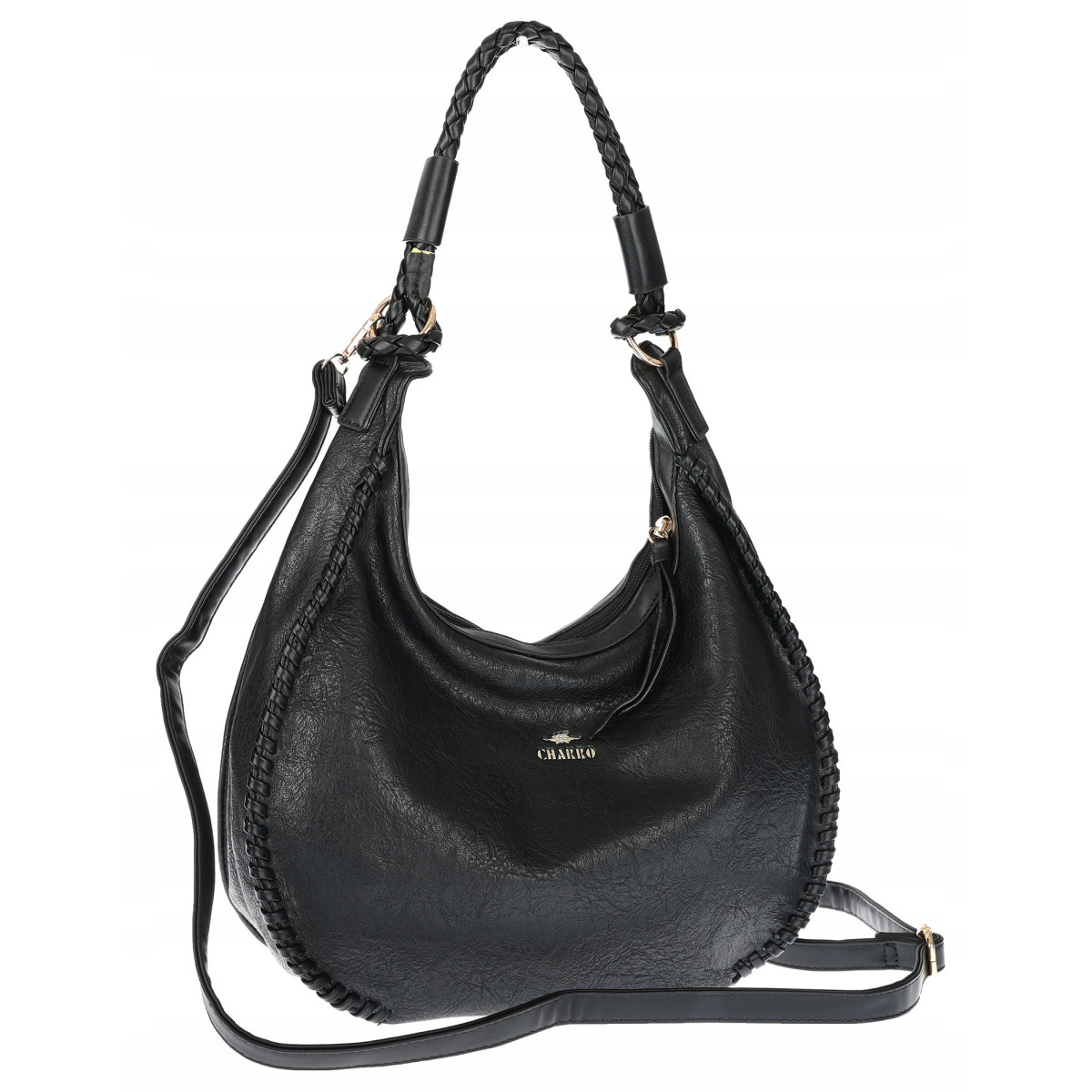 Torebka Damska Worek shopper włoska marka CHARRO pojemna CH3316 Czarna