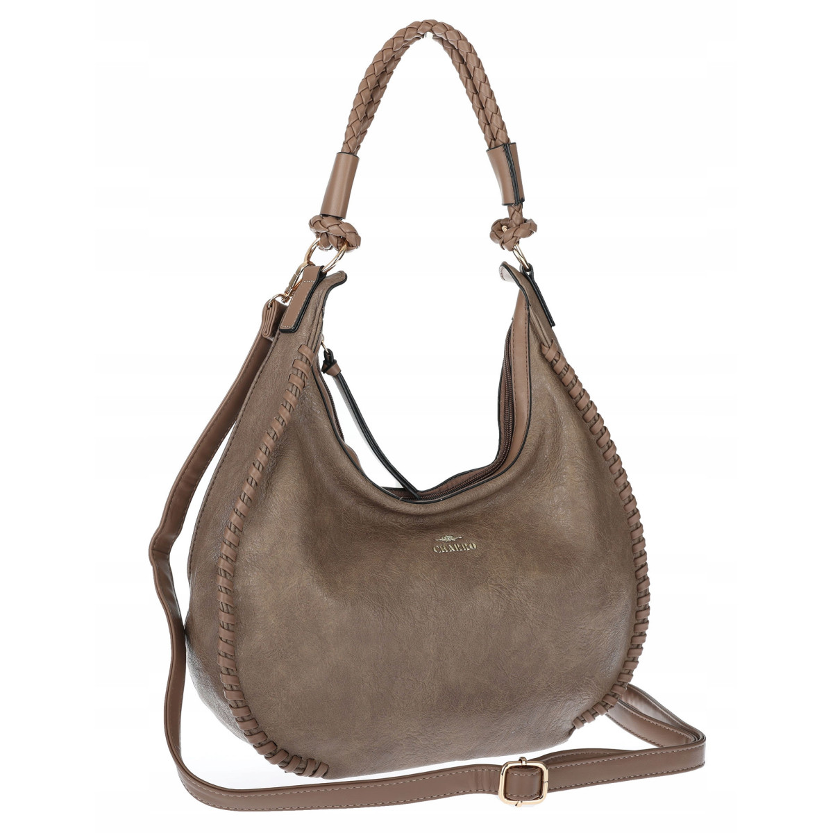 Torebka Damska Worek shopper włoska marka CHARRO pojemna CH3316 Beżowa