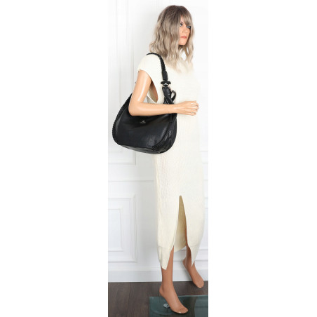 Torebka Damska Worek shopper włoska marka CHARRO pojemna CH3316 Czarna