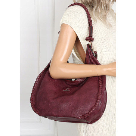 Torebka Damska Worek shopper włoska marka CHARRO pojemna CH3316 Bordowa