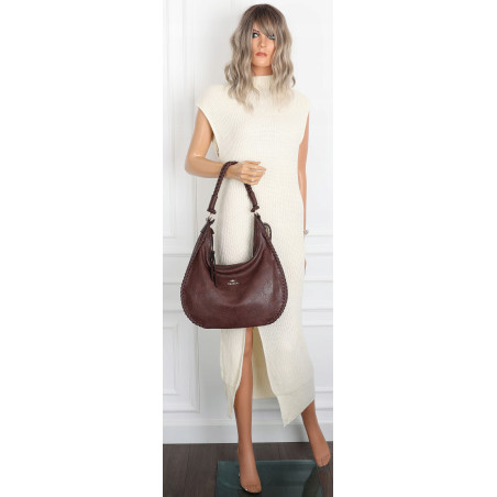 Torebka Damska Worek shopper włoska marka CHARRO pojemna CH3316 Czekoladowa