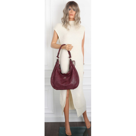 Torebka Damska Worek shopper włoska marka CHARRO pojemna CH3316 Bordowa