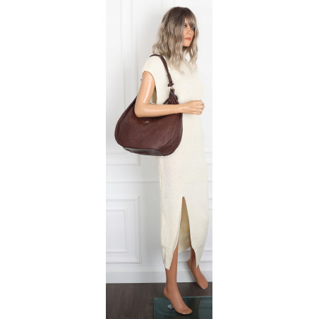 Torebka Damska Worek shopper włoska marka CHARRO pojemna CH3316 Czekoladowa