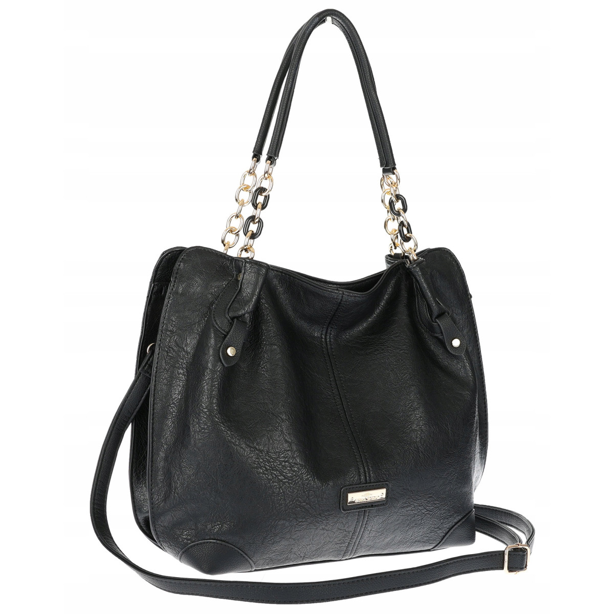 Torebka Damska Worek shopper włoska marka CHARRO A4 pojemna CH7720 Czarna