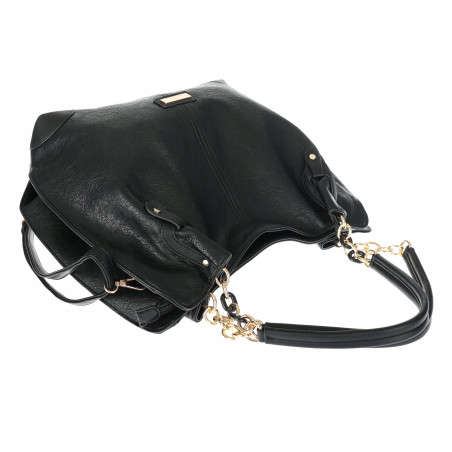 Torebka Damska Worek shopper włoska marka CHARRO A4 pojemna CH7720 Czarna