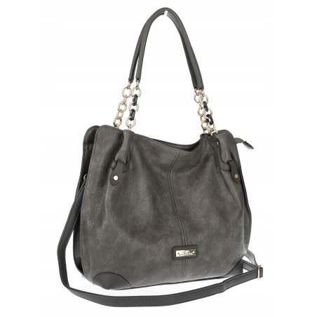 Torebka Damska Worek shopper włoska marka CHARRO pojemna CH7720 Szara