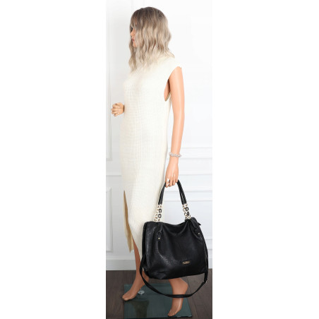 Torebka Damska Worek shopper włoska marka CHARRO A4 pojemna CH7720 Czarna