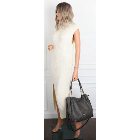 Torebka Damska Worek shopper włoska marka CHARRO pojemna CH7720 Szara